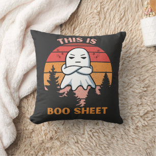 Coussin Ceci Est De La Feuille De Boo Dit Ghost Retro Hall