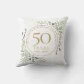 Coussin Célébration chic d'anniversaire de mariage de 50 a (Verso)