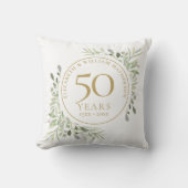 Coussin Célébration chic d'anniversaire de mariage de 50 a (Recto)