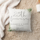Coussin Célébration de 25 ans de mariage avec verdure flor (Couverture)