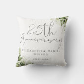 Coussin Célébration de 25 ans de mariage avec verdure flor (Verso)