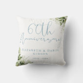 Coussin Célébration de 60 ans de mariage avec verdure flor (Verso)