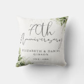 Coussin Célébration de 70 ans de mariage avec verdure flor (Verso)
