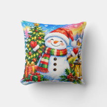 Célébration de bonhomme de neige de Noël à l'aquar