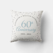Coussin Célébration de diamant de 60 ans de mariage coeurs (Verso)