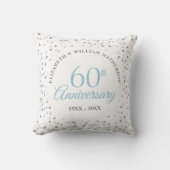 Coussin Célébration de diamant de 60 ans de mariage coeurs (Recto)