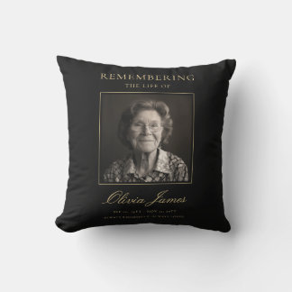 Coussin Célébration de la vie en souvenir avec photo Mémor