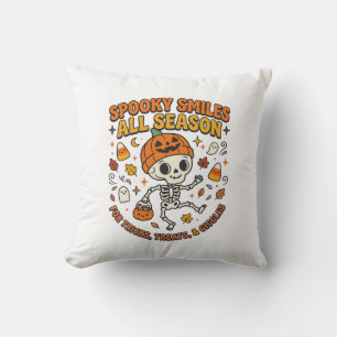 Coussin Célébration de squelette cosy Halloween