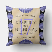 Coussin Célébration élégante du 17e anniversaire de mariag (Verso)