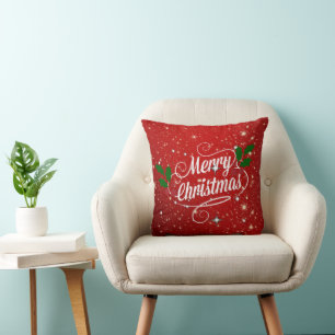 Coussin Célébration rouge, Joyeux Noël