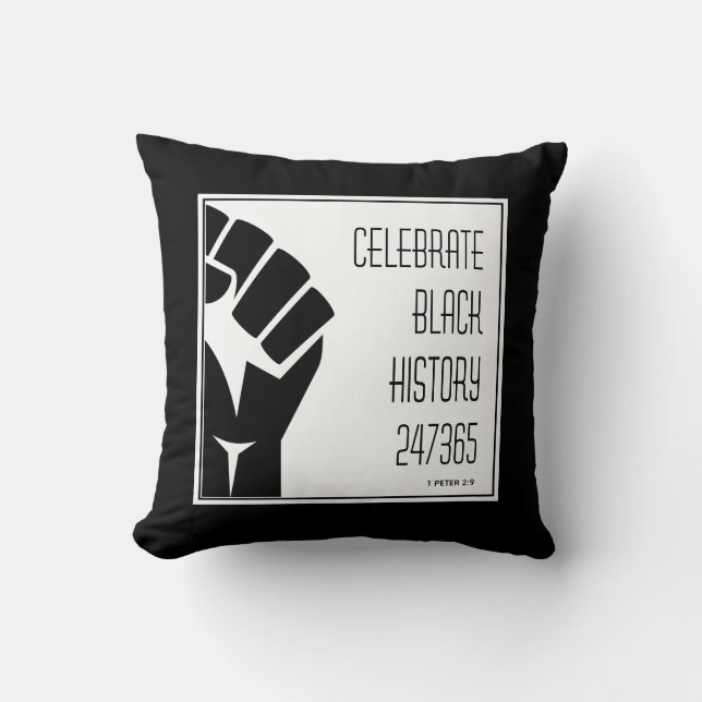 Coussin CÉLÉBRER | HISTORIQUE NOIRE 247365 Pointe d'alimen (Recto)