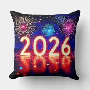 Coussin Célébrez 2026 : Conception d'étincelle d'avenir br