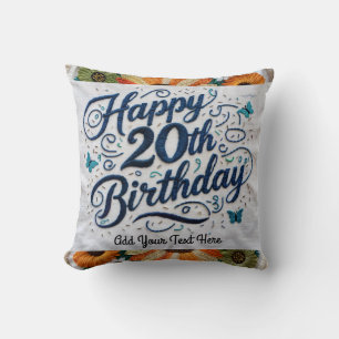 Coussin Célébrez le 20e anniversaire Cadeaux Jeter l'oreil