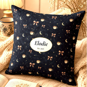 Coussin Céleste Personnalisé Cottagecore Lune Cade