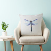 Coussin Celestial Dragonfly – Surreal Blue Insect Art Pill (Chaise)