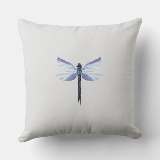 Coussin Celestial Dragonfly – Surreal Blue Insect Art Pill (Verso)