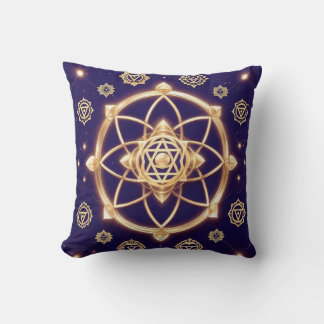 Coussin Celestial Geometry of Light — Sacred Pattern