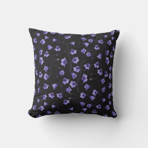 Coussin Cellules bleues de minuit, cloches, Bellflowers