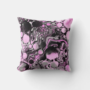 Coussin Cellules d'art fluides en marbre rose et noir Mode
