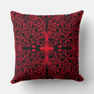 Coussin Cellules de Valentine Similaires Noir Rouge