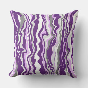 Coussin Cellules et bandes d'art fluides en marbre violet