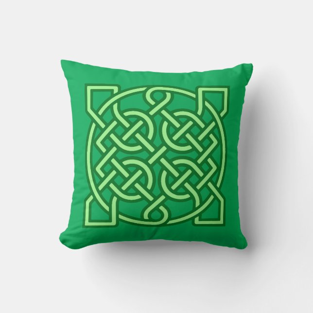 Coussin Céltic Sailor's Knot, Emerald et Lime Green (Recto)