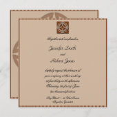 Coussin celtique en Faire-part de mariage crème et (Devant / Derrière)