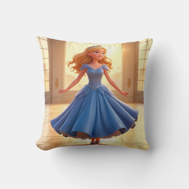 Coussin Cendrillon se préparant – Transformation de la rob (Recto)
