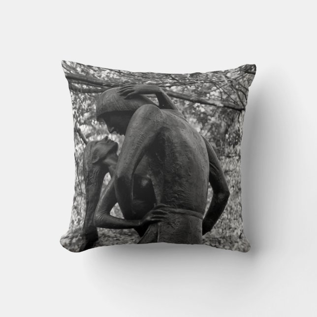 Coussin Central Park automne : Statue de Roméo et Juliette (Recto)