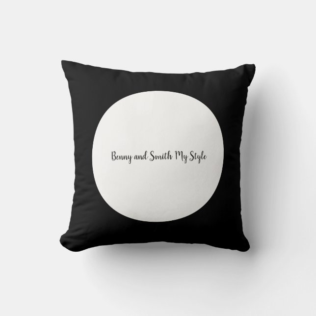 Coussin Cercle blanc sur Benny noir et Smith mon style (Recto)