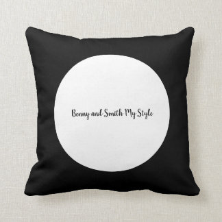 Coussin Cercle blanc sur Benny noir et Smith mon style