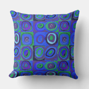 Coussin Cercle Carré Kandinsky Farbstudie Blue Quadrate