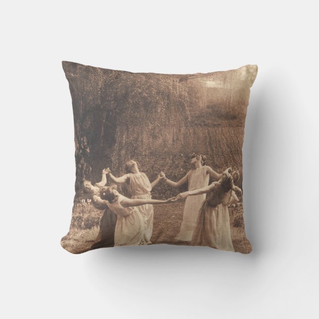 Coussin Cercle De Sorcières Femmes Vintages Danser (Recto)