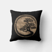 Coussin Cercle de zen d'Enso et or d'arbre de bonsaïs (Verso)