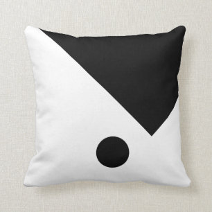 Coussin Cercle géométrique de conception Triangle noir e