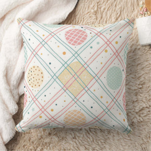 Coussin Cercle géométrique rétro Abstrait de milieu de s