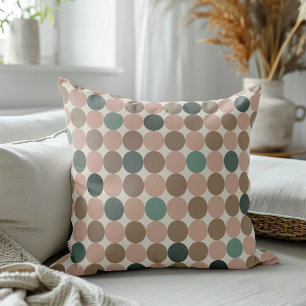 Coussin Cercle géométrique turquoise et moka