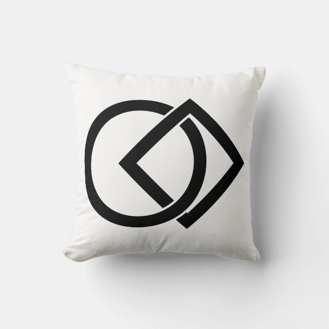Coussin Cercle lié et carré (Recto)