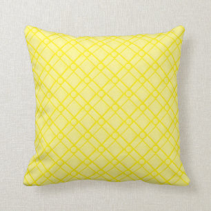 Coussin Cercle oblong carré des formes texturisées jaune