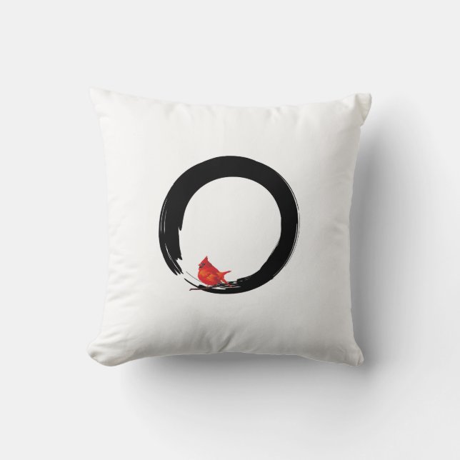 Coussin Cercle zen avec Cardinal de Noël (Recto)