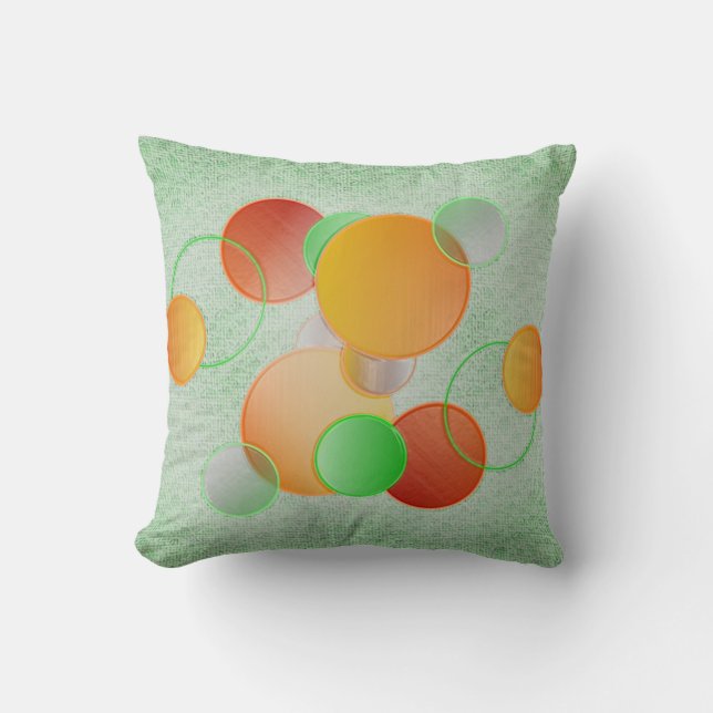 Coussin Cercles 3D (vert) (Recto)