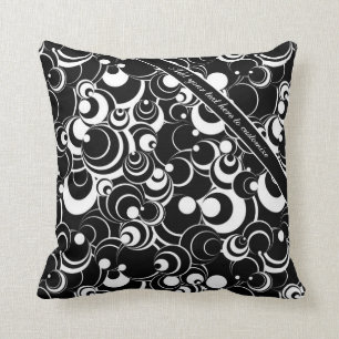 Coussin Cercles Abstraits noirs