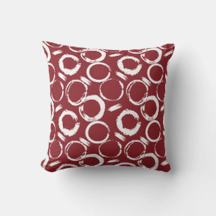 Coussin Cercles Abstraits rouges