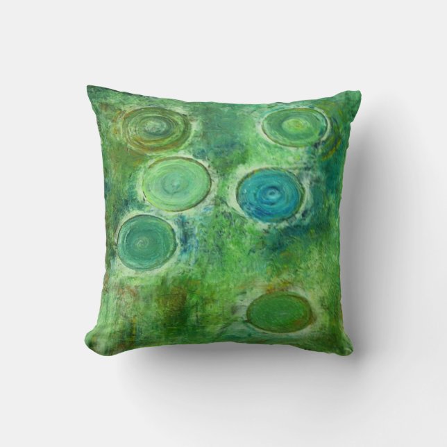 Coussin Cercles antiques verts (Recto)