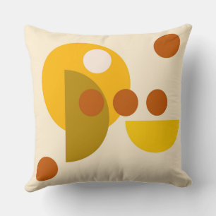 Coussin Cercles beige beige brun Abstrait points