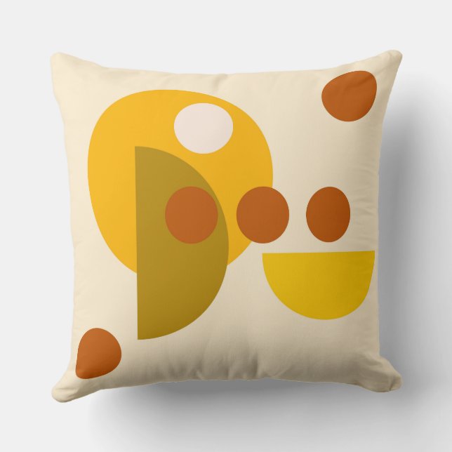 Coussin Cercles beige beige brun Abstrait points (Verso)