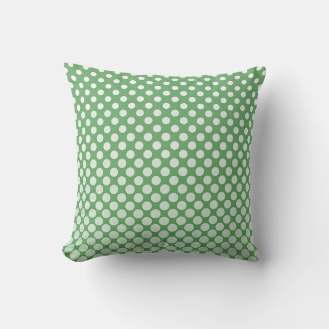 Coussin Cercles blancs en cascade sur vert citron (Recto)