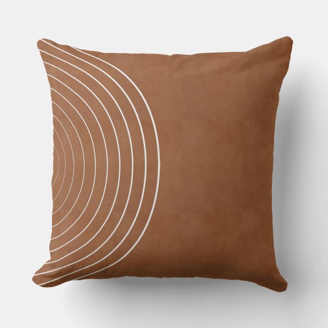 Coussin Cercles blancs géométriques tannés (Recto)