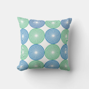 Coussin Cercles bleu et vert motif