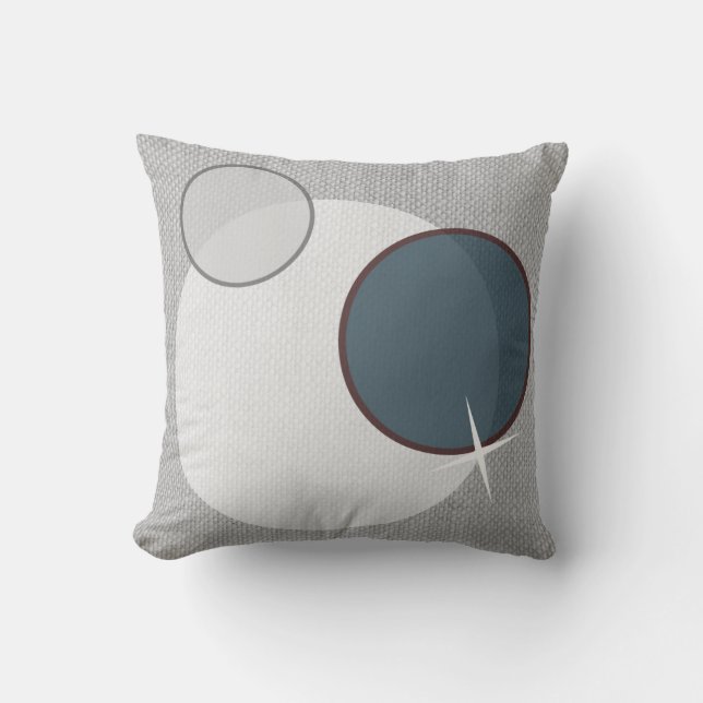 Coussin Cercles bleu gris blanc (Recto)